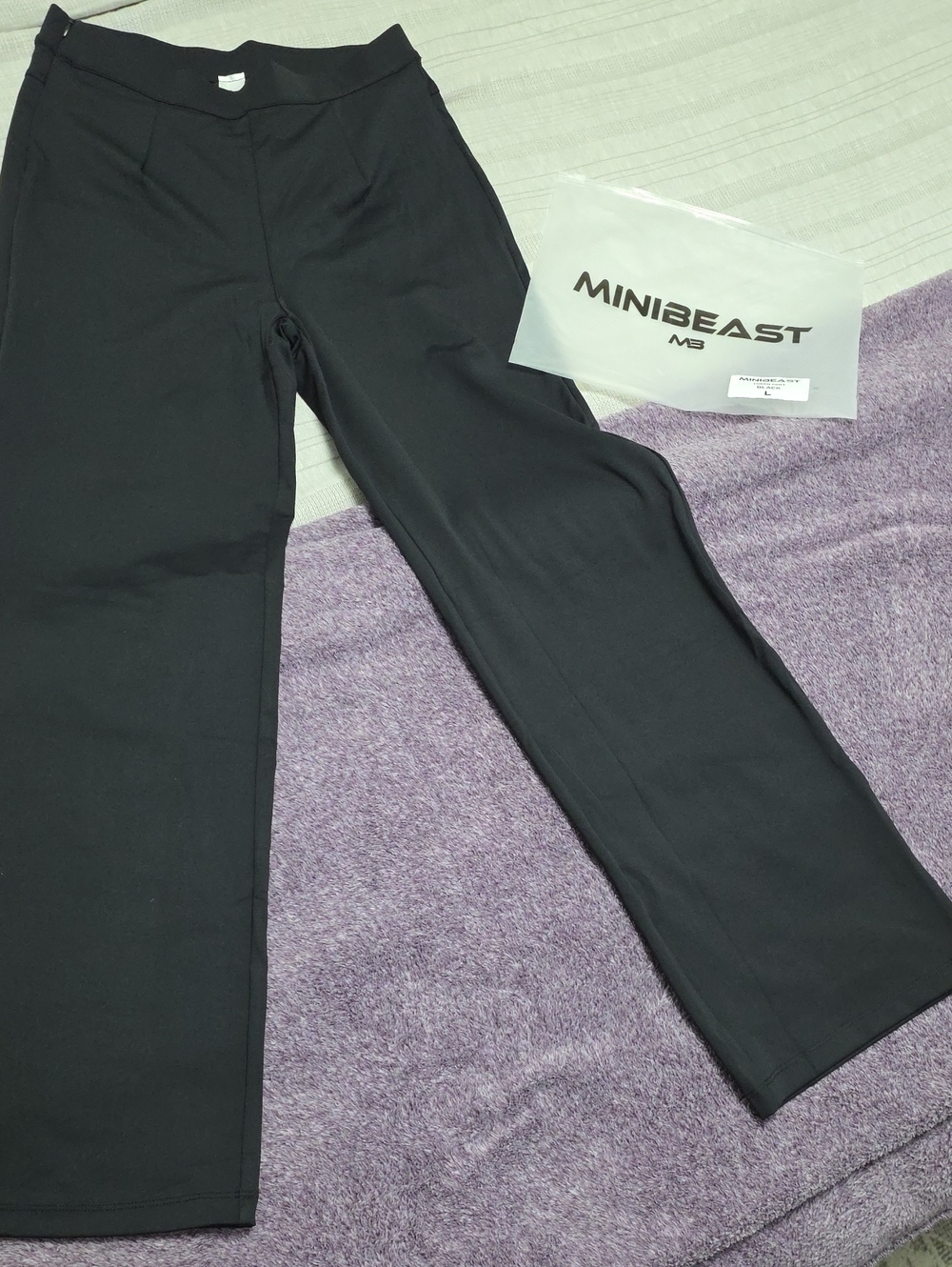 MINIBEAST Women's Black Straight-Leg Pants